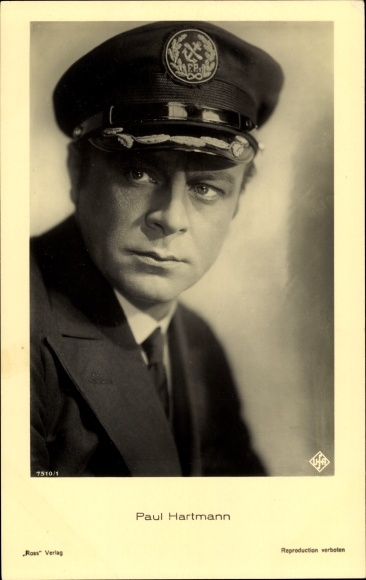 Postcard Actor Paul Hartmann, Portrait, Captain's Hat