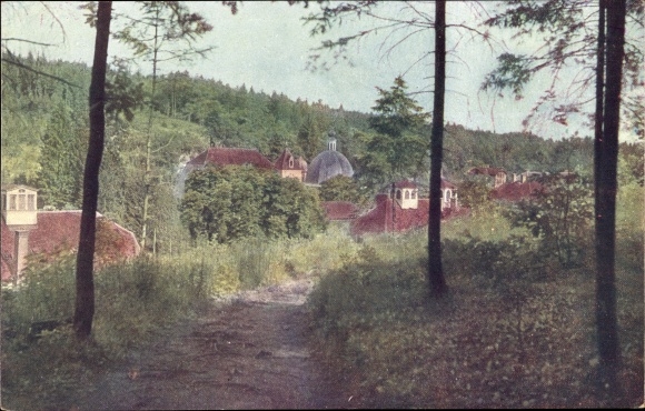 Postcard Tobelbad Steiermark, partial view with parish church