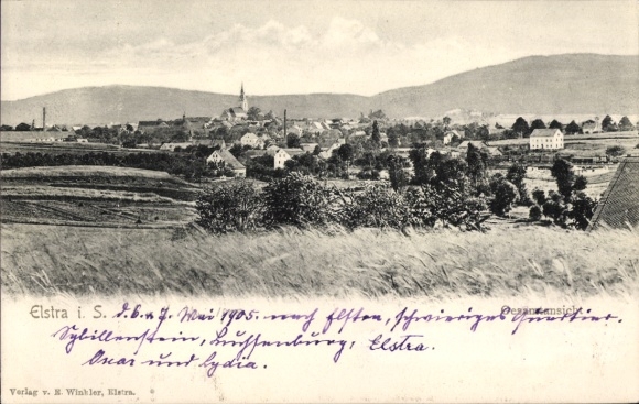 PC Elstra in Upper Lusatia, Saxony, panoramic view, Elstra i. S., May 1905, Sybillenstein, Buchs