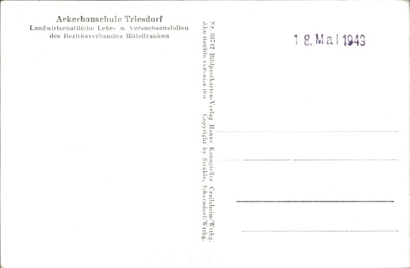 Postcard Triesdorf Weidenbach in Middle Franconia, aerial photograph, agricultural school