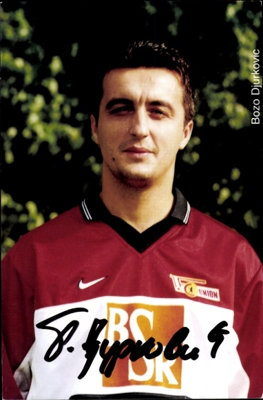 Autogrammkarte Fußballer Bozo Djurkovic, 1. FC Union Berlin, Autogramm
