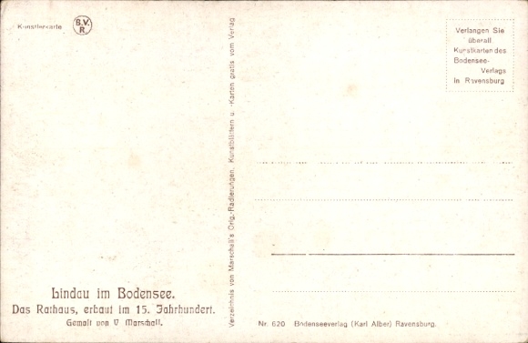 Artist Postcard Marschall, V., Lindau am Bodensee, Town Hall