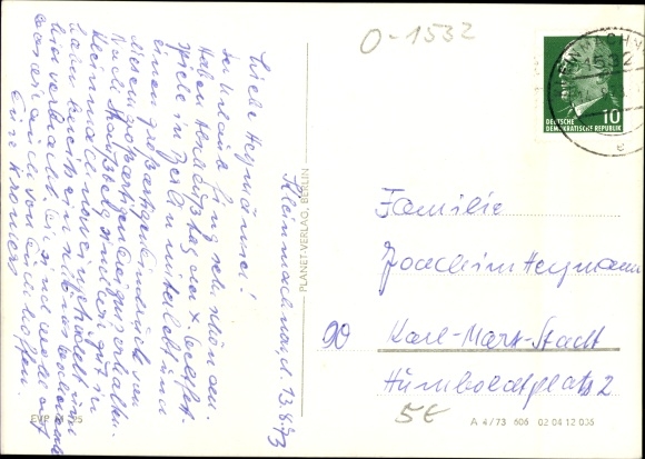 Postcard Kleinmachnow, canal section with lock, upper level I., at the Uhlenhorst