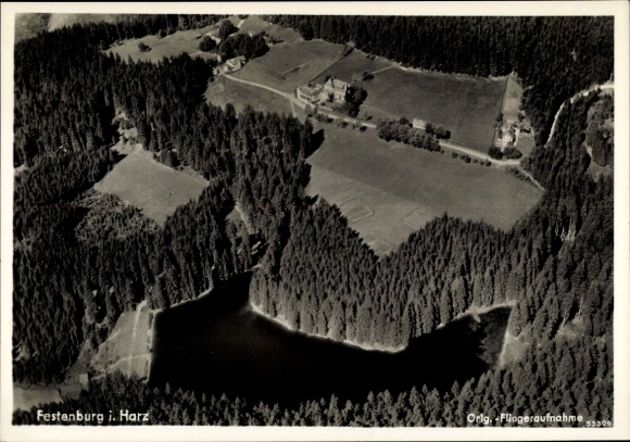 Postcard Festenburg Altenau Schulenberg Clausthal Zellerfeld in the Upper Harz, aerial photograph
