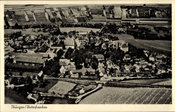Postcard Thüngen Lower Franconia, aerial photograph