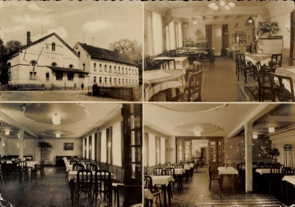 Postcard Neukirchen an der Pleiße, Inn, Interior Views