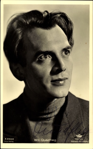 Ak Schauspieler Will Quadflieg, Portrait, Ross A 3143/2, Autogramm