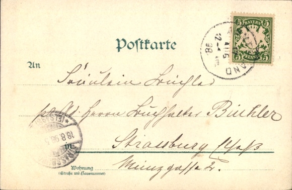 Chromo-Litho Berg am Starnberger See Upper Bavaria, Berg Castle