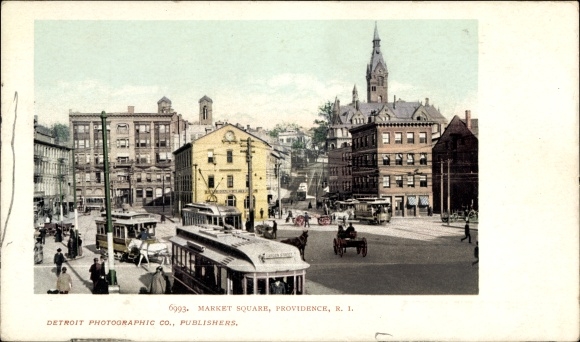 Ak Providence Rhode Island VS, marktplein