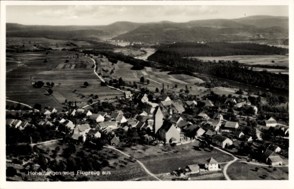 Postcard Hohentengen am Hochrhein, aerial photograph
