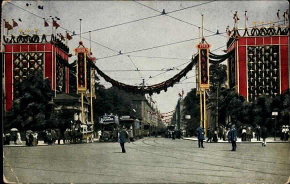 Ak Berlin, Leipziger Platz im Festschmuck 1913