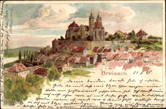 Artist Chromo-Litho Biese, C., Breisach am Oberrhein, general view