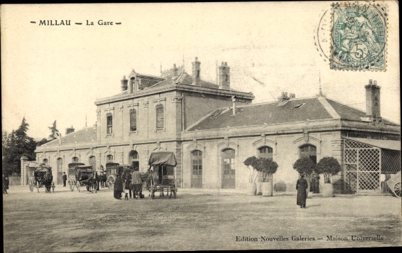 Postcard Millau Aveyron, The Train Station