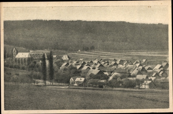 Postcard Wehr am Laacher See, panorama, church