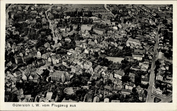 Postcard Gütersloh in Westphalia, aerial photograph