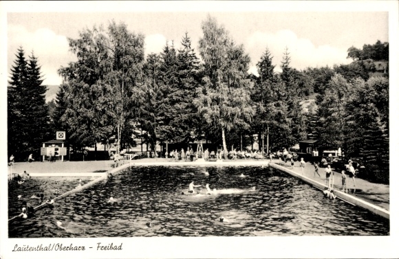 Ak Lautenthal Langelsheim im Oberharz, Freibad
