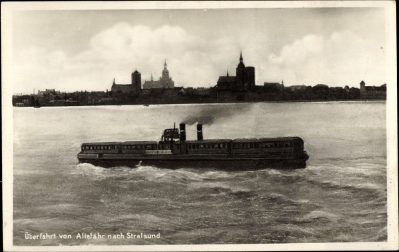 Ak Altefähr op Rügen, veerboot naar Stralsund