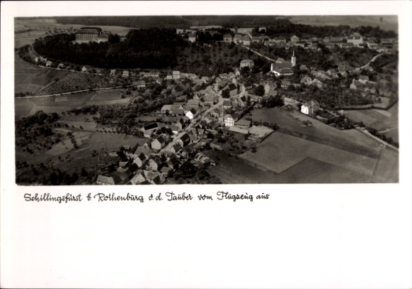Ak Schillingsfürst in Midden-Franken, luchtfoto, Rothenburg