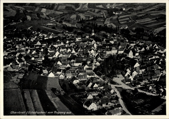 Postcard Obernbreit in Lower Franconia, aerial photograph