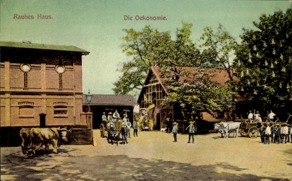Postcard Hamburg Horn, The Rauhe Haus, Rauhes Haus, Economics
