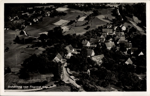 Postcard Sechselberg Althütte in Württemberg, aerial photograph