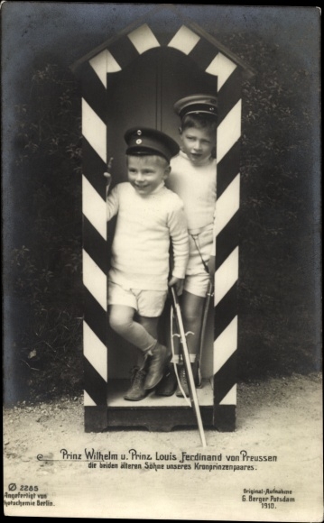 Ak Die ältesten Söhne des Kronprinzenpaares, Prinz Wilhelm, Prinz Louis Ferdinand, PH 2265