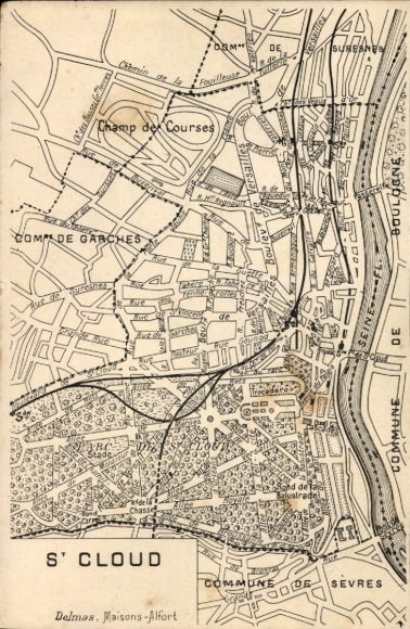 KP Saint Cloud Hauts de Seine, plan miasta, widoki ulic