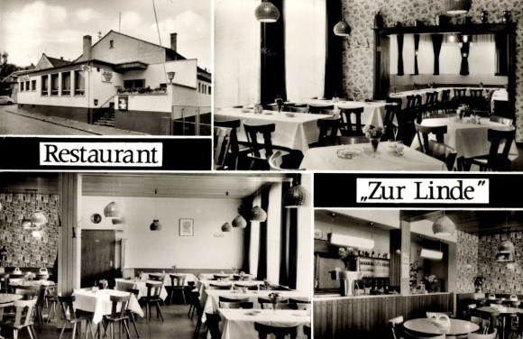 Postcard Nierstein am Rhein, Restaurant Zur Linde, owner Kessel/Eichner