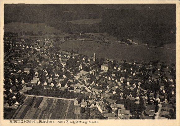 Postcard Bietigheim in Baden, aerial photograph