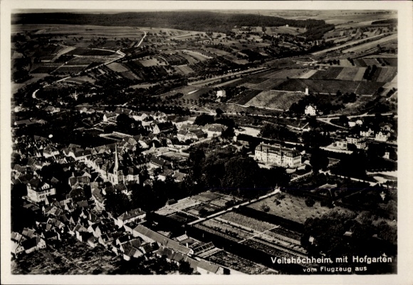 KP Veitshöchheim w Dolnej Frankonii, zdjęcie lotnicze, Hofgarten