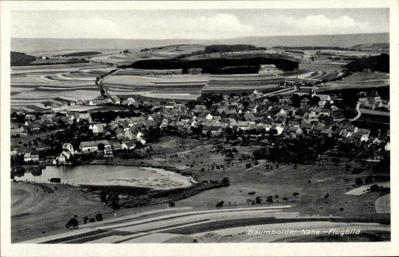 Postcard Baumholder im Westrich, aerial photograph