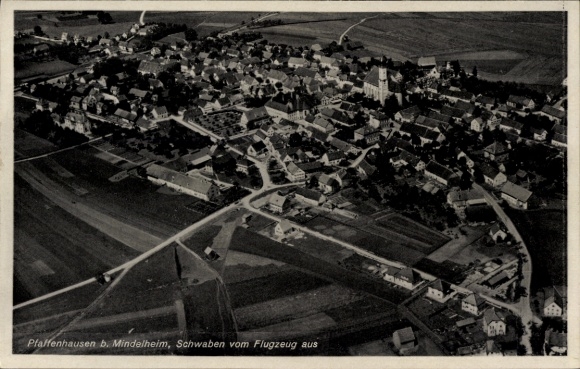 Ak Pfaffenhausen in Oberschwaben Unterallgäu, Fliegeraufnahme