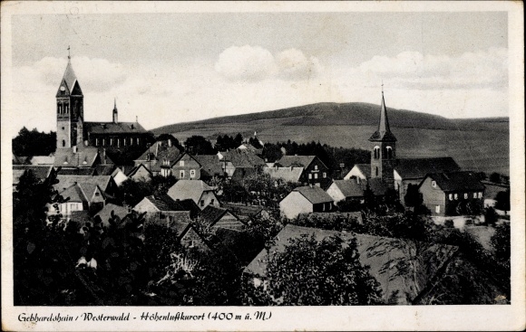 Postcard Gebhardshain Westerwald, place with churches