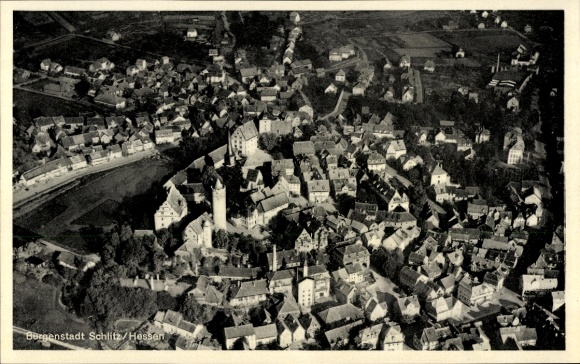 Ak Schlitz in Hessen, luchtfoto van de stad