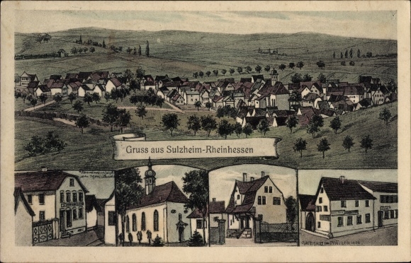 PC Sulzheim Rheinhessen, inn, church, total view