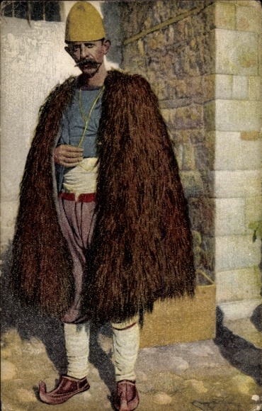 Postcard Man in Albanian costume
