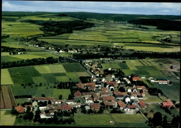 Postcard Mehlen Edertal Hesse, total view