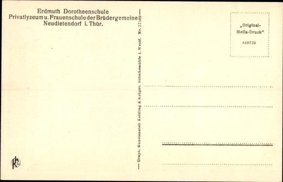Ak Neudietendorf in Thüringen, Erdmuth Dorotheenschule, Frauenschule der Brüdergemeine