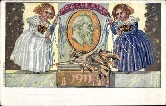 Postwaardestukken kunstenaarskaart Diez, M., prins-regent Luitpold van Beieren 1911, 5 Pfennig