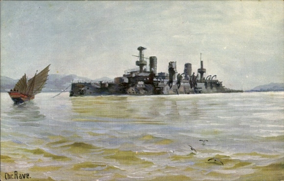 Artist Postcard Rave, Chr., Marine Gallery 289, Russian warship, Pereswjet, ironclad