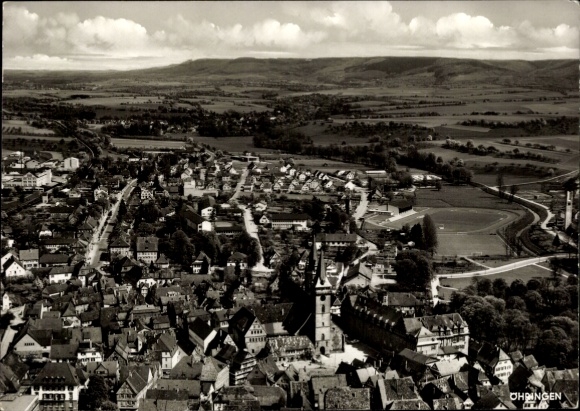 Postcard Oehringen Öhringen in the Hohenlohe district of Württemberg, aerial photograph