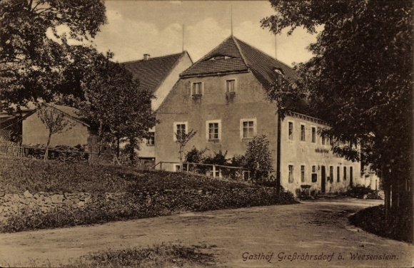 Postcard Großröhrsdorf Liebstadt in Saxony, Gasthof Großröhrsdorf near Weesenstein