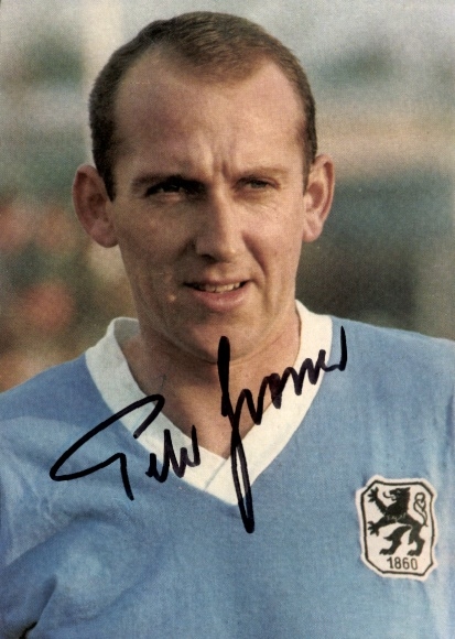 Postcard footballer Peter Grosser, 1860 Munich