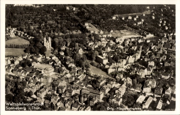Postcard Sonneberg in Thuringia, aerial photograph