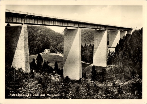 Ak Siebenlehn Großschirma in Sachsen, Muldental, Autobahnbrücke