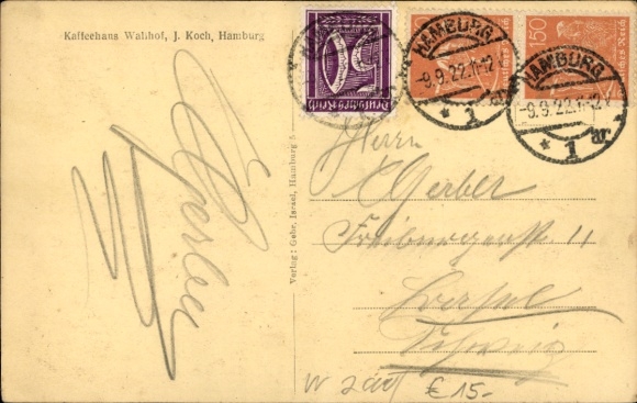 Postcard Hamburg Nord Hohenfelde, Caféhaus Wallhof, interior view