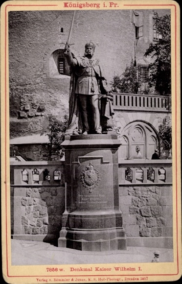 zdjęcie gabinetu Kaliningrad Królewiec Prusy Wschodnie, pomnik cesarza Wilhelma I, 1897