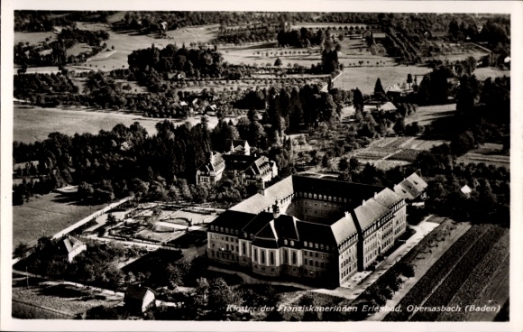 Postcard Erlenbad Obersasbach Sasbach in the Ortenau, Monastery of the Franciscan Sisters Erlenbad, Landscape