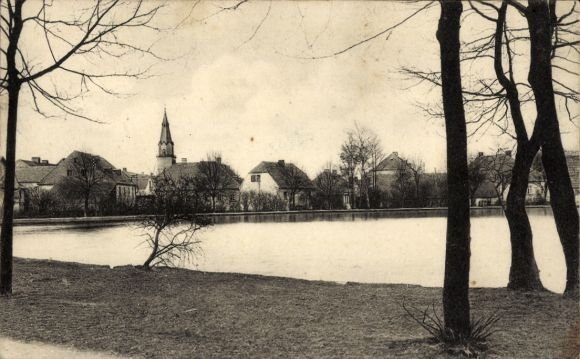 Ak Kirchenlamitz in het Fichtelgebergte, stadsvijver