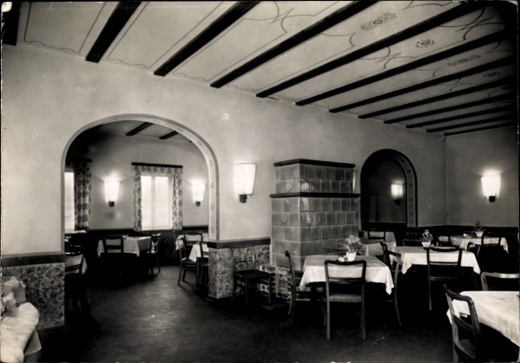 Postcard Michendorf in der Mark, HOG motorway service station, Berliner Ring, interior view